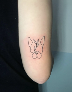 Minimalist french bulldog tattoo