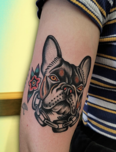traditional french bulldog tattoo